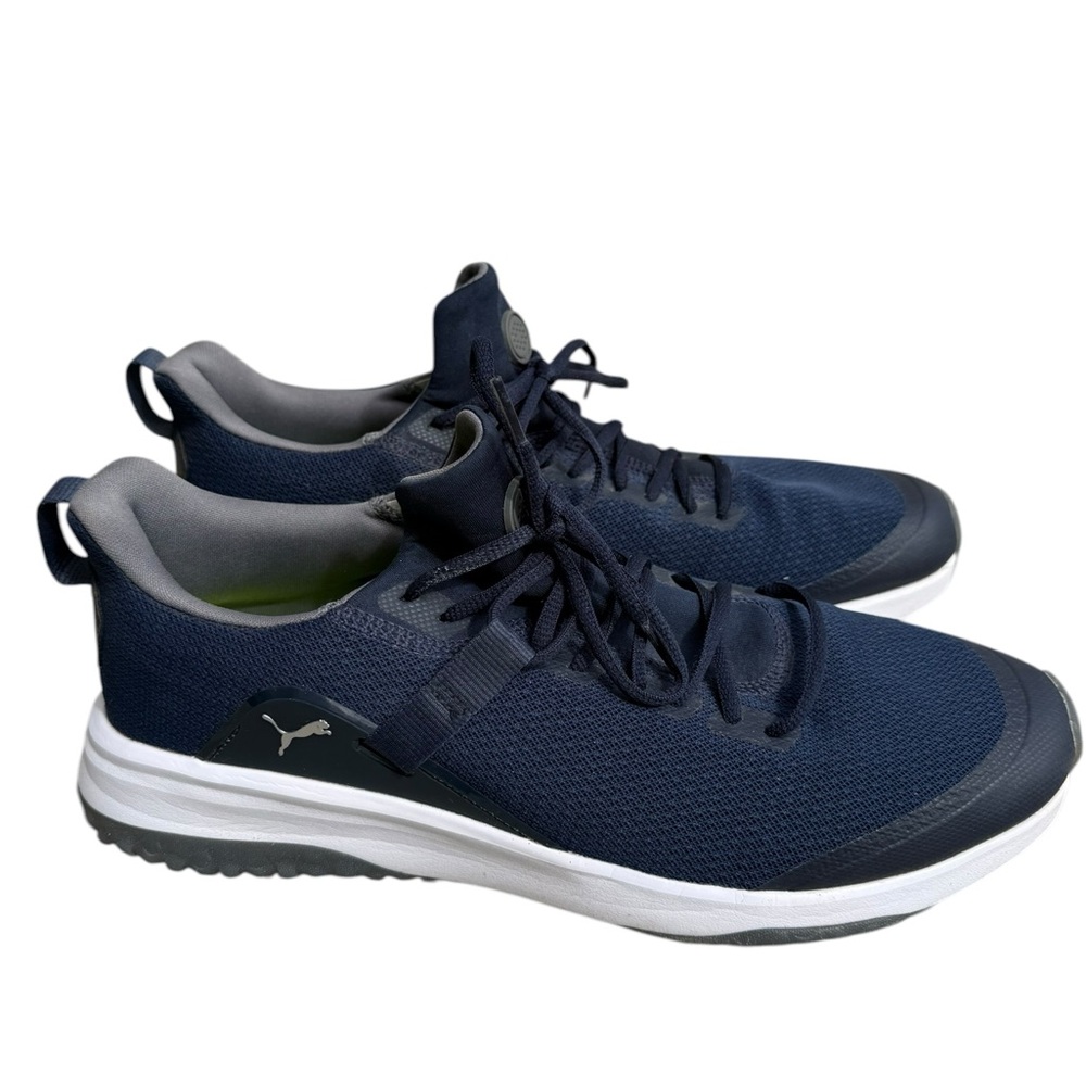 PUMA Men's Fusion Evo Navy Blue Spikeless Golf Shoes Size 12